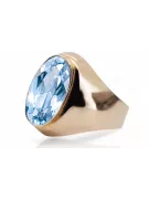 Vintage Ring Unikátny Aquamarine Originálny vinobranie 14K Produkt s Pink Gold VRC077R